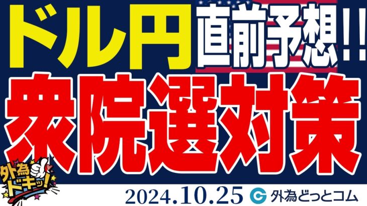 【衆院選対策！直前予想】ドル円の運命は…！？（今日から来週のFX予想）2024/10/25　#外為ドキッ