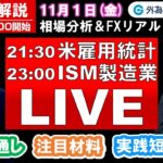 FX実践解説、相場分析＆リアルトレード、ドル円などの注目材料（2024年11月1日)