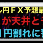 【ドル円FX予想最新】私と同様にドル円ショートで焼かれつつ、スワップポイントマイナス3倍デーを喰らった人も多いのでは！？しかし、必ず天井はありますし、安値割れはきます！今日の日足確定足に注目です！