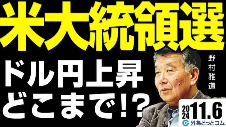 【米大統領選】ドル円上昇どこまで？トランプ氏・ハリス氏どちらが勝利しても米経済の強さは維持　11月6日（水）野村雅道【FX見通し】＃外為ドキッ