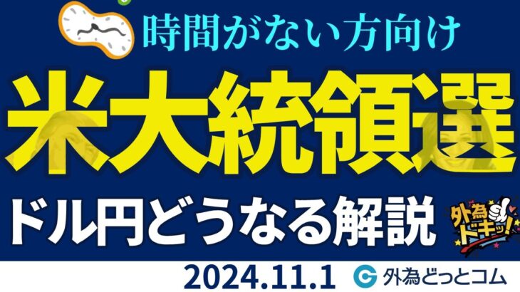 米大統領選でドル円どうなる解説 ※時間がない方向け （2024/11/1）FX/為替　#外為ドキッ