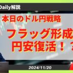 【ドル円】フラッグ形成と円安復活へ期待大！【FX 為替予想】