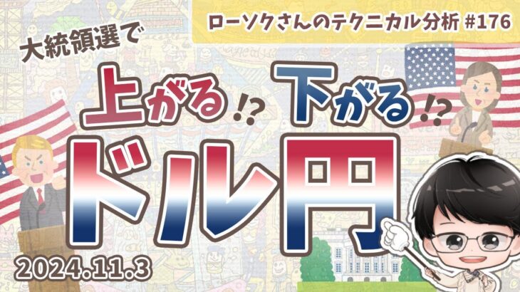 【必見】ドル円 最新 予想！大統領選の戦略をチャート分析でわかりやすく解説！【FX ローソクさんのテクニカル分析 #176】