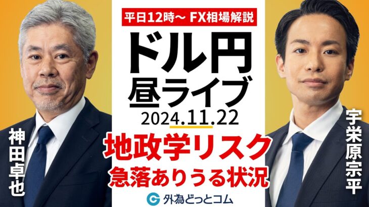 【FX】11/22 ライブ配信 ドル円リスクオフで急落ありうる状況…地政学的リスクを意識｜為替市場の振り返り、今日の見通し  ＃外為ドキッ