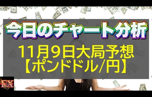 【FX大局予想】11月9日ポンドドル・ポンド円相場チャート分析【海外FX投資】