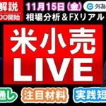 FX実践解説、相場分析＆リアルトレード、ドル円などの注目材料（2024年11月15日)