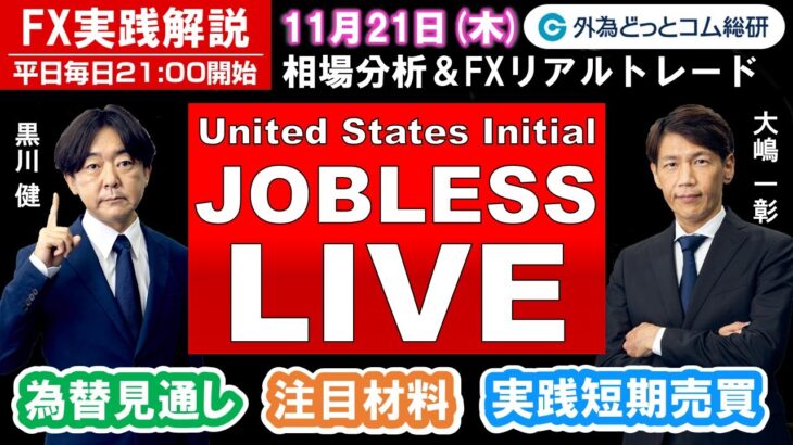 FX実践解説、相場分析＆リアルトレード、ドル円などの注目材料（2024年11月21日)