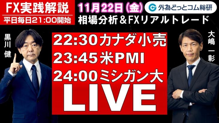 FX実践解説、相場分析＆リアルトレード、ドル円などの注目材料（2024年11月22日)