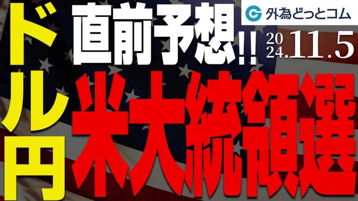 【米大統領選直前！ドル円戦略】トランプ氏か、ハリス氏か…ドル円相場の命運を握る（今日のFX予想）2024/11/5　#外為ドキッ