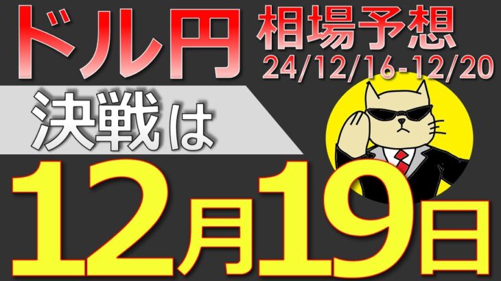 【ドル円最新予想】「日銀は絶対に利上げしない」←この思い込みは危険です。正しい攻め方を簡単解説！来週の為替相場予想と投資戦略！FOMC・日銀会合・PMI・PCEも注目(24/12/16週)【FX】※