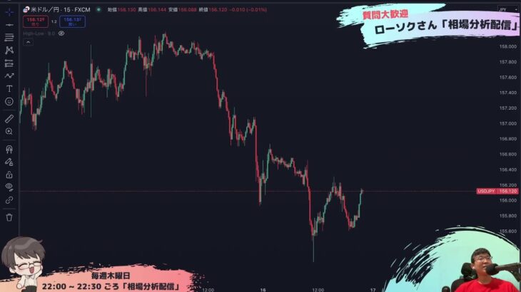 【FX ライブ 配信】ドル円やポンド円のリアルタイムチャート分析　#185