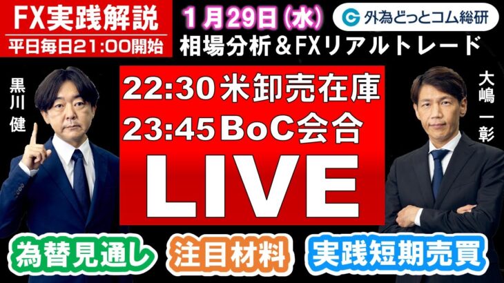 FX実践解説、相場分析＆リアルトレード、ドル円などの注目材料（2025年1月29日)