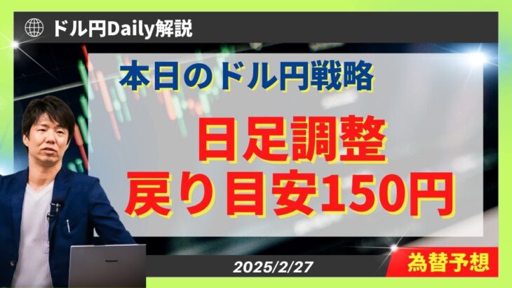 【ドル円】円高目線も日足調整で150円引き付け戻り売り【FX 為替予想】