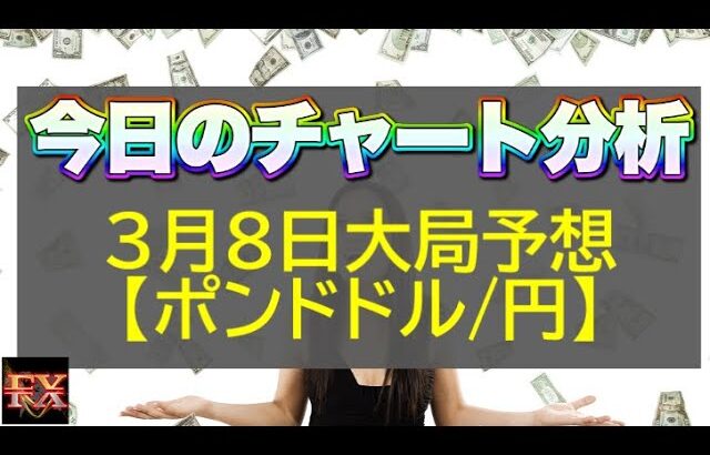 【FX大局予想】3月8日ポンドドル・ポンド円相場チャート分析【海外FX投資】