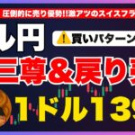 【FXドル円最新予想】三尊＆戻り売り鉄板パターン！スイスフラン円も激アツ展開⁉︎