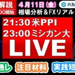 FX実践解説、相場分析＆リアルトレード、ドル円などの注目材料（2025年4月11日)