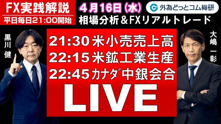 FX実践解説、相場分析＆リアルトレード、ドル円などの注目材料（2025年4月16日)