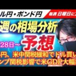 【FX来週の相場分析と予想】ドル円、トランプ関税で米GDP大幅減速か！米中関税一部緩和報道で144円、米雇用統計、日米関税交渉｜スキャルピング！ドル円・ポンド円、週間為替展望（4月28日～5月2日）
