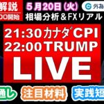 FX実践解説、相場分析＆リアルトレード、ドル円などの注目材料 （2025年5月20日)