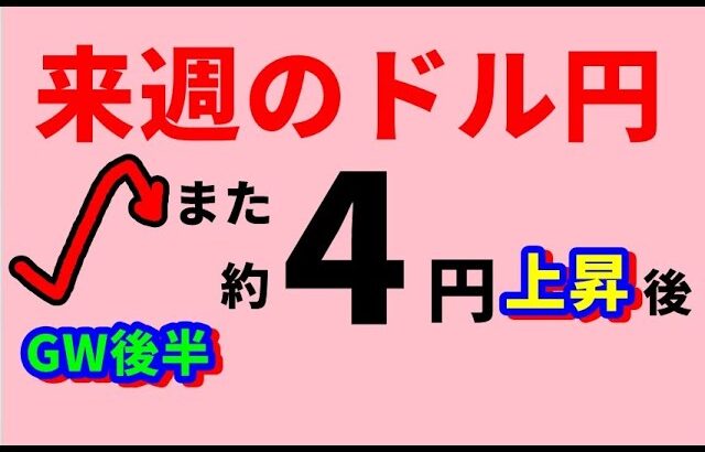 FXドル円 来週前半5/5～7　における値動きシナリオ解説