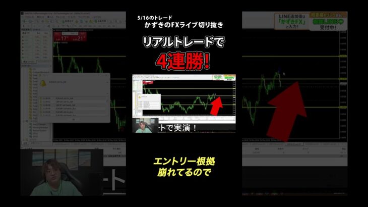【FXトレード配信】リアルトレードで4連勝！！！！│パパスキャ FX スキャルピング