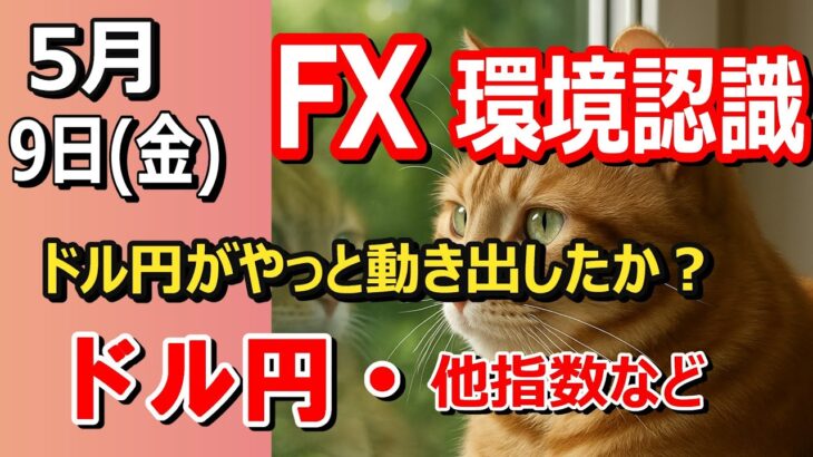 【TAKA FX】ドルが直近高値抜け！　ドル円他各通貨の環境認識解説。各種指数、GOLDなど　5月9日(金)